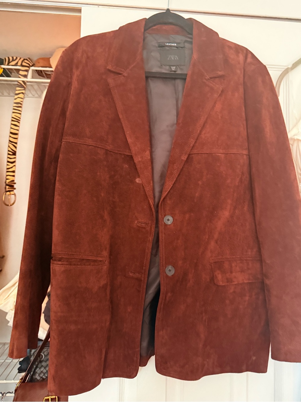 Zara Women’s Leather Suede Blazer